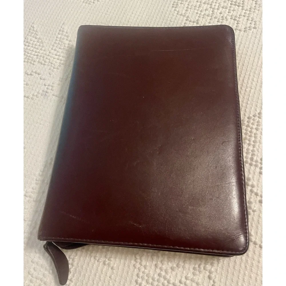 Franklin Leather 7 Ring Zipper Burgundy
